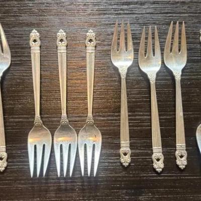 12 Royal Danish International Sterling Silver Salad Forks