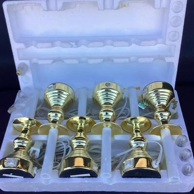 Six Brass Window Candles