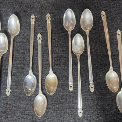 Sterling Silver Royal Danish 12 Pc Long Spoons