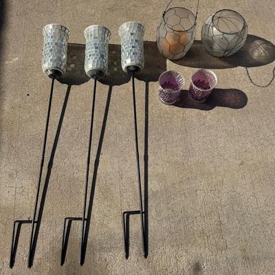 Mosaic Style Candle Holders And Glass Candle Lanterns 