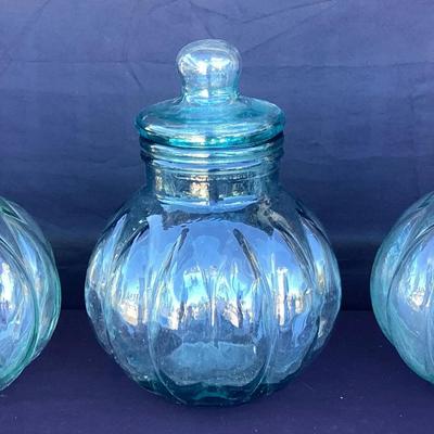 Large Green Glass Jars