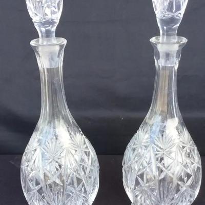 Etched Glass Decanters (2)