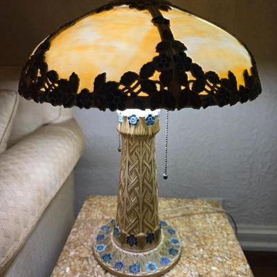 Sale Photo Thumbnail #27: Slag Glass Lamp