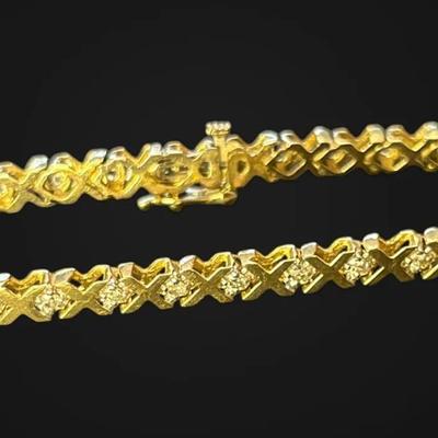10k Gold & Diamond Tennis Bracelet (6.92g)