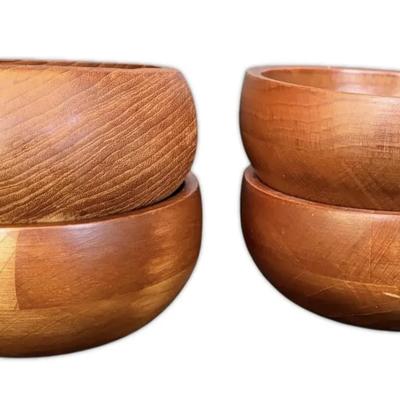 Four Teakwood Bowls