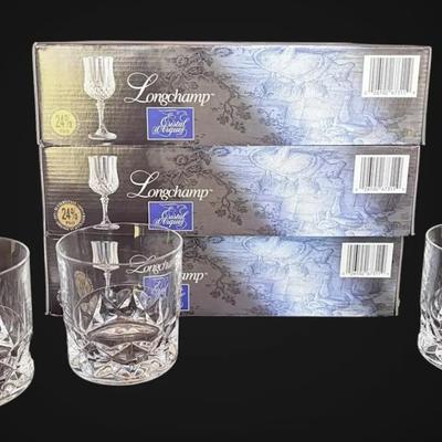 15pc Cristal D'Arques Longchamp Lead Crystal Glasses
