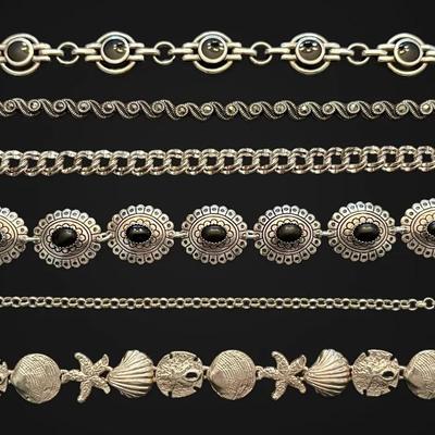 Sterling Silver Bracelets (70.5g)