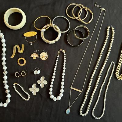 White & Gold-Toned Costume Jewelry