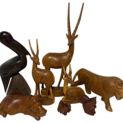 Wood Carved Animal Figurines