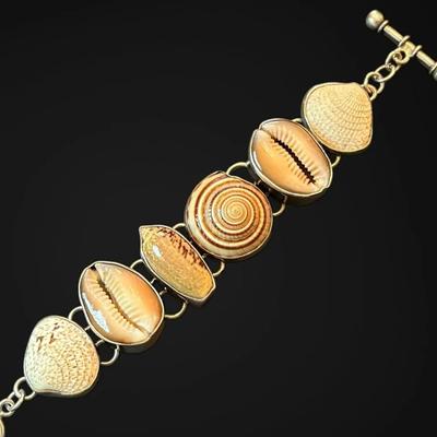 Charles Albert Sterling Silver Natural Shell Bracelet (47.7g)