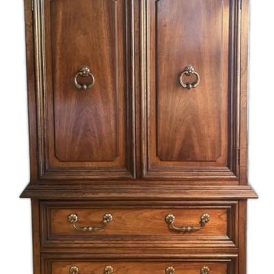 Vintage Wooden Armoire by White Fine Furniture Co.