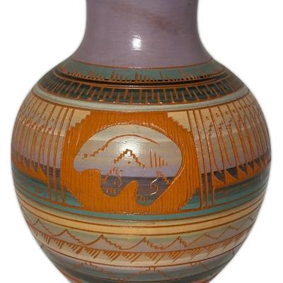 Southwestern Style Hand Painted Pottery Vase