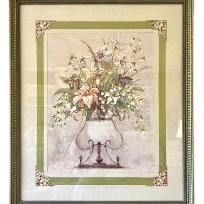 Jerry Sic "Lilies And Orchids II" Framed Floral Print (41’’ x 25’’)