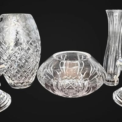 Crystal Glass Vases & Candle Holders