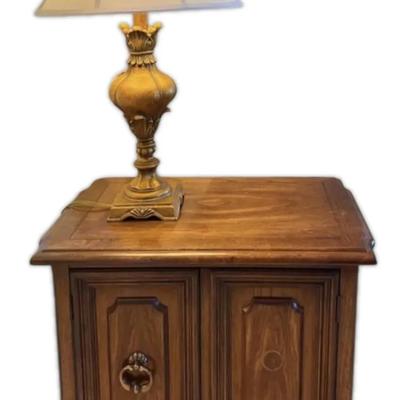 White Furniture Co. "Kashmir" Night Stand w/ Gold-Toned Lamp (#2)