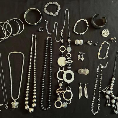 Silver & Black Costume Jewelry