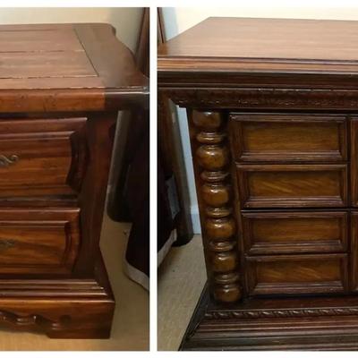 Two Solid Wood Nightstands – Mismatched Pair