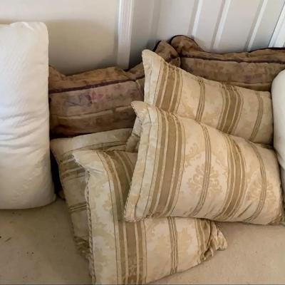 Large Croscill Decorative Pillow Set with Bamboo Accent Pillows