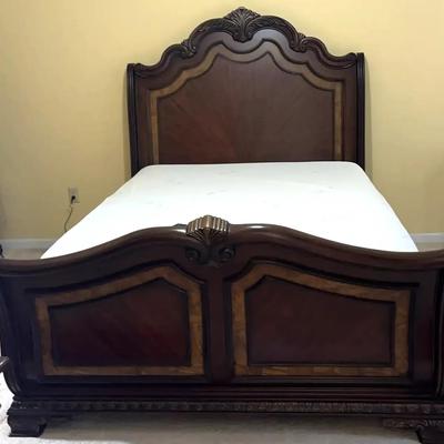 Ornate Wooden Bed with Tempur-Pedic Ergo ProSmart Mattress