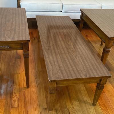 Formica-Top Coffee Table & Matching End Tables