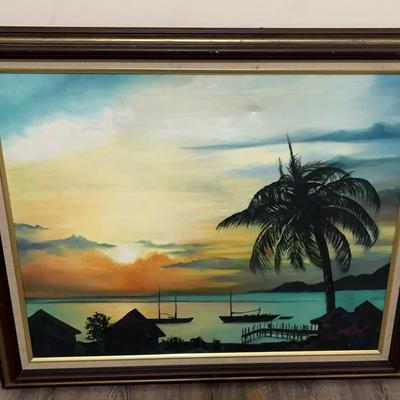 Coastal Sunset Oil Painting