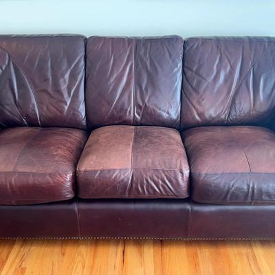 Havertys Brown Leather Sofa