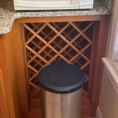 White Simply Perfect Microwave & Stainless Steel Step Trash Can