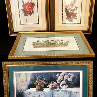 Collection of Four Framed Art Pieces Featuring B. Tidwell