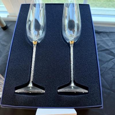 Swarovski crystal Champagne flutes