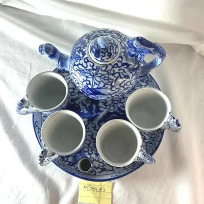 Blue and white Chinese tea set