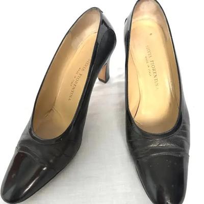Vintage Black Leather Ferragamo Heels