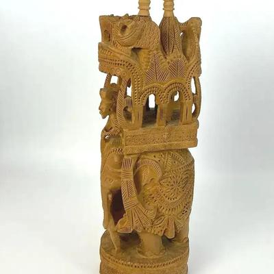 Vintage Ambabari Sandelwood Elephant Figurine 