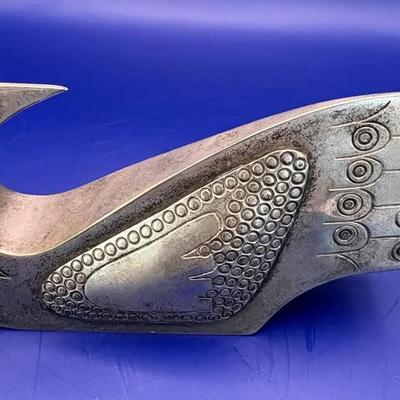 Mid Century Vintage Metal Bird Sculpture By Ecuadorian Silversmith Joaquin Taller Tinta