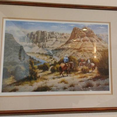Western Scene Limited Edition Lithograph Aigned By Artist - Metz