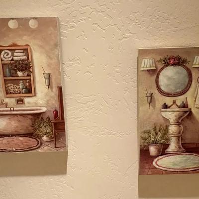 Cute Bathroom Textured Prints 