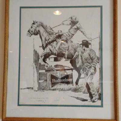 "Budweiser" "Outside Where The Pretty Girls Are" - Artist Signed And Numbered 