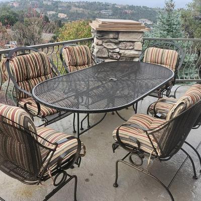 Wrought Iron Patio Set with Cushions