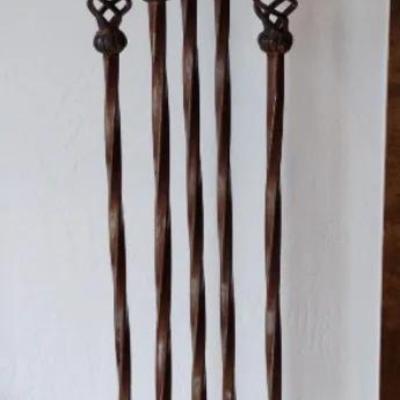 Floor Rustic Metal Candelabra With Flameless Candles 