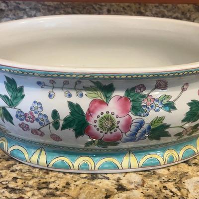 Vintage Chinese Stoneware Handpainted Dish