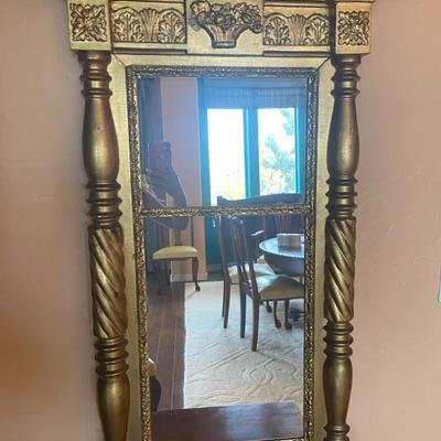 Ornate Antique Gold Wall Mirror 