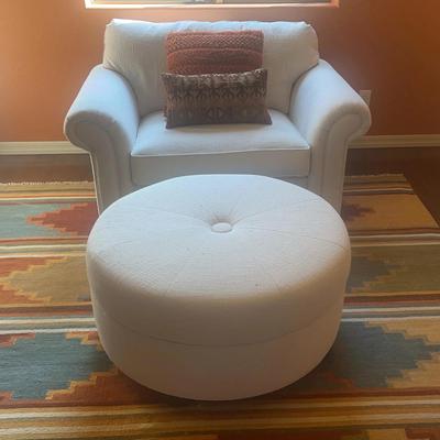 Cream Boucle Oversized Chair And Ottoman