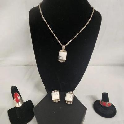 Sterling Sets Marble And Red