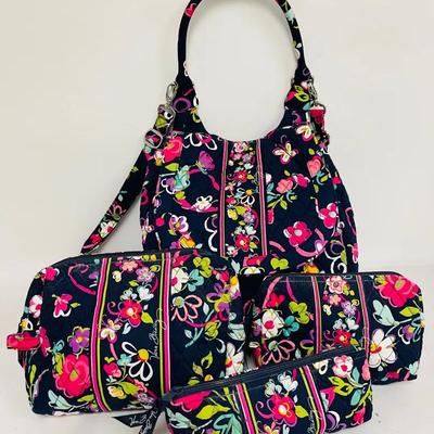 “Vera Bradley” Ribbons 4-piece Backpack and Cosmetic Set