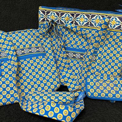 “Vera Bradley” Riviera Blue Four-piece Tote Set 