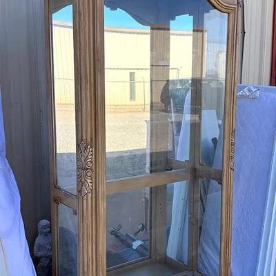 Large Ornate Wooden Curio Display 