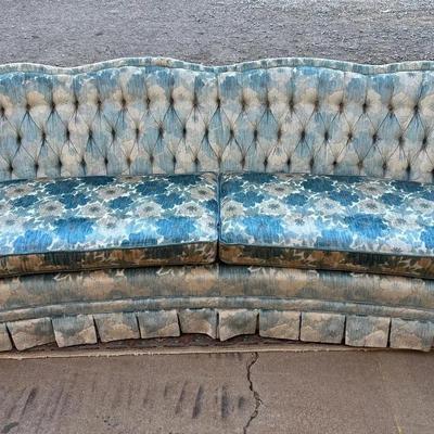 Blue and White Floral Sofa 