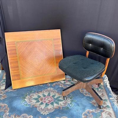 Vintage Game Table and Chair