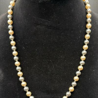 Gray and Cream Faux Pearls