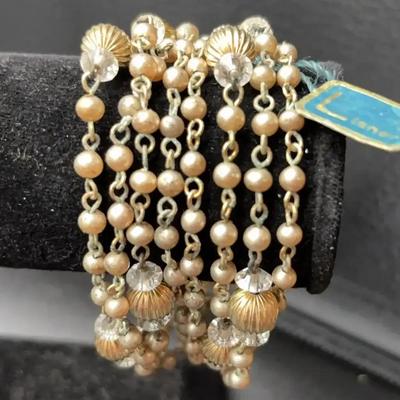Liner Multi Strand Faux Pearl Bracelet 