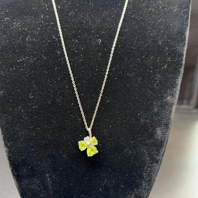 Sterling  and Diamond Pendant Necklace 